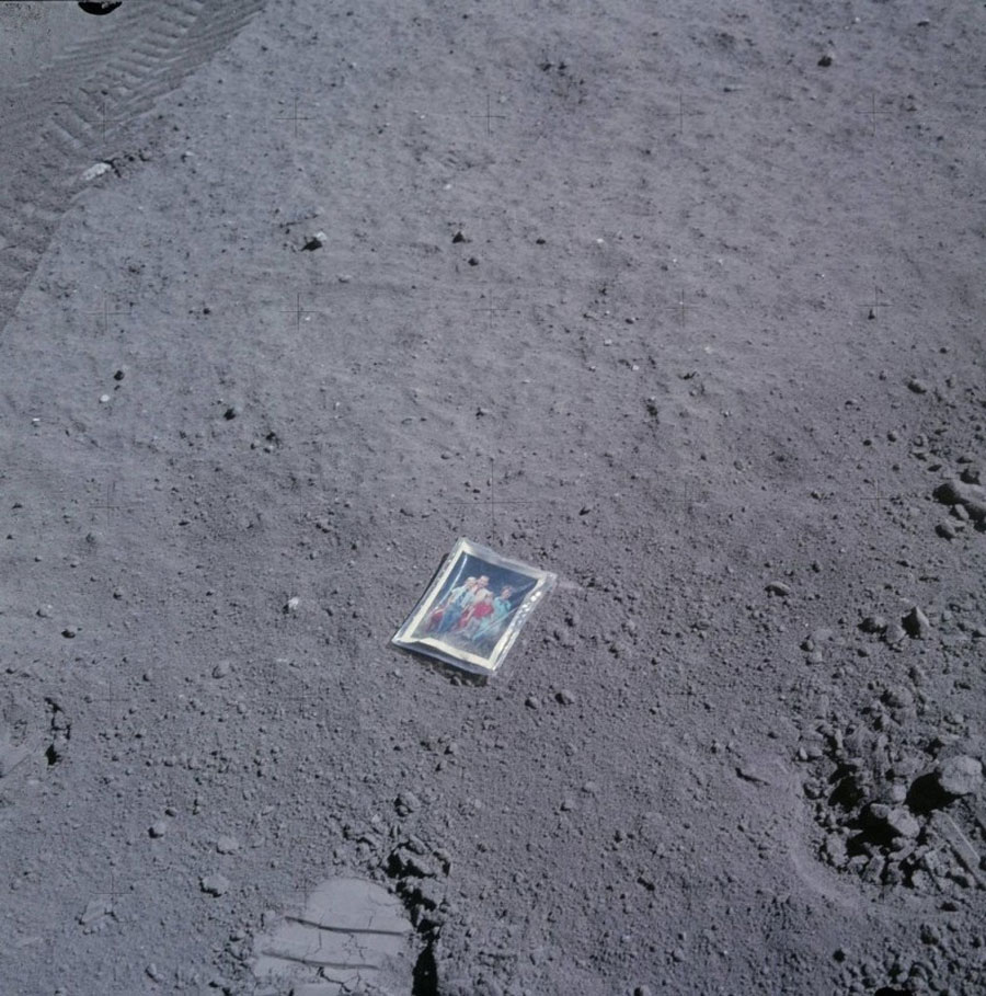 Charles Duke leaves a picture of himself and his family on the moon 