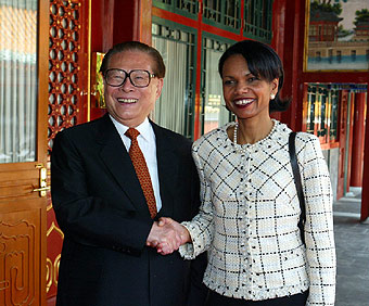 president Jiang Zemin and Secretary Rice