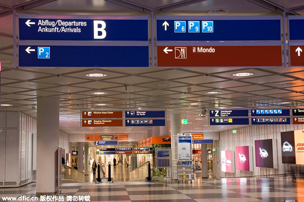 میونخ کے بین الاقوامی ہوائی اڈے کا ایک منظر 
