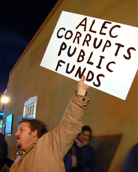 protest against alec in usa
